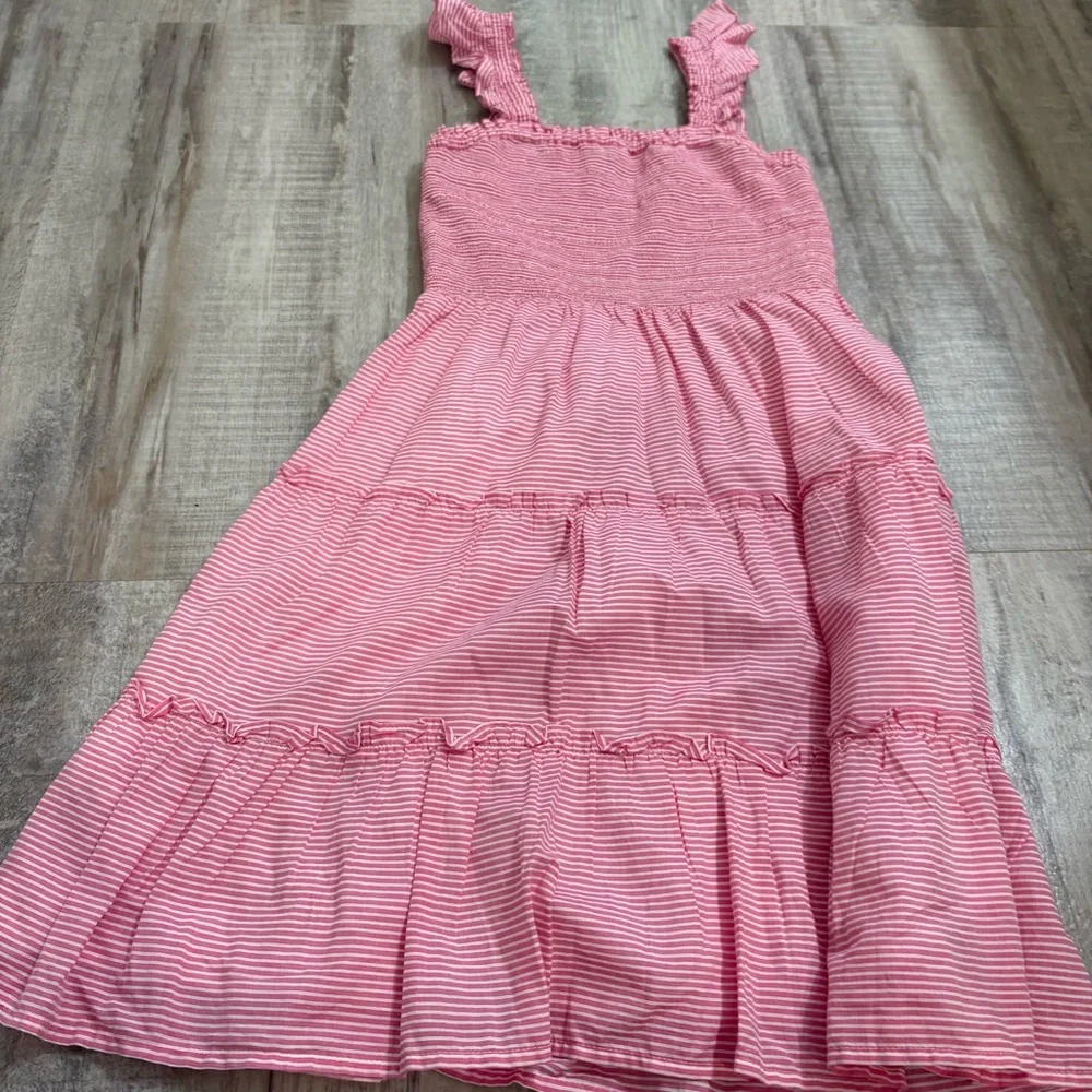 J. Crew Smocked Tiered Dress Pink XS